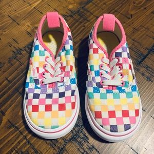 Rainbow Checkerboard Vans
